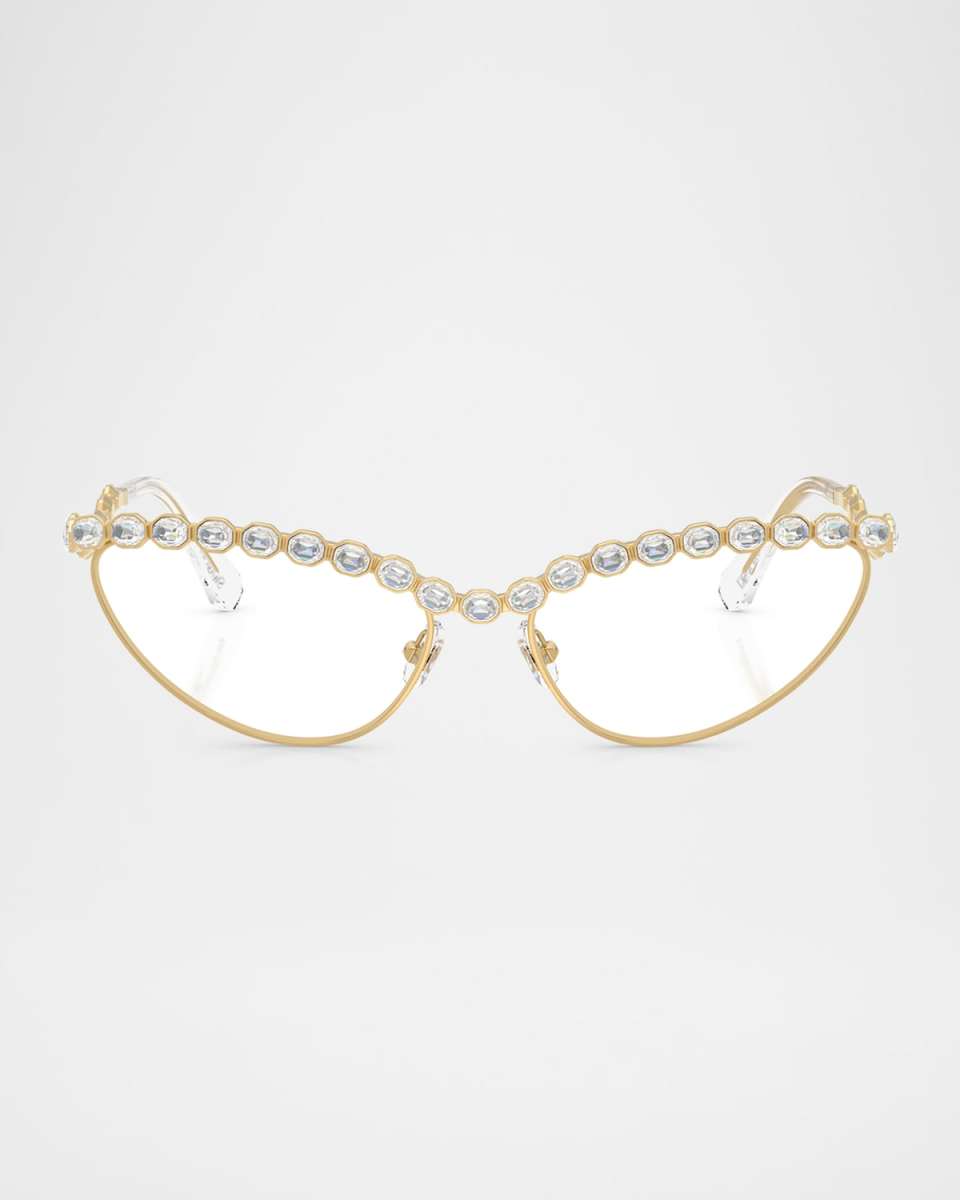 SK1030 Crystal Cat-Eye Metal Optical Frames